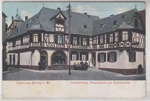 38749 Ak Gruß aus Eltville am Rhein Schmitt'sche Weinstuben am Breitenstein 1910