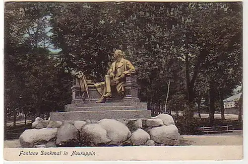 38708 Ak Fontane Monument à Neuruppin 1908