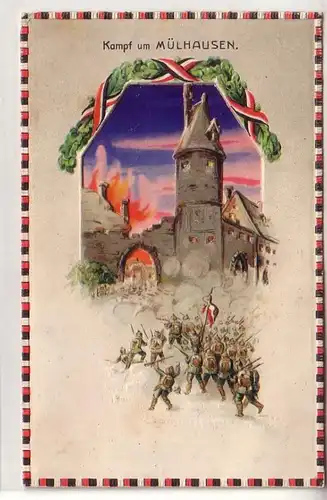 38691 Halt gegen das Licht Ak Kampf um Mülhausen 1. Weltkrieg 1916