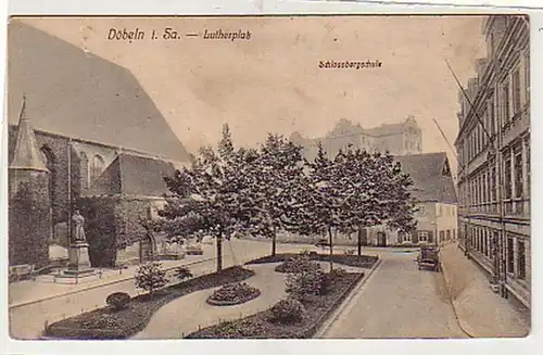 38678 Ak Döbeln Lutherplatz Schloßbergschule 1914