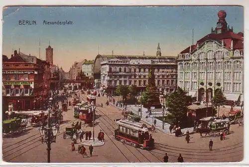 38665 Ak Berlin Alexanderplatz avec trafic 1921
