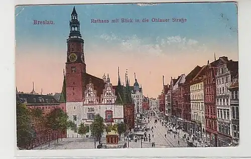 38625 Ak Breslau Markt Blick in d. Ohlauer Strasse 1917