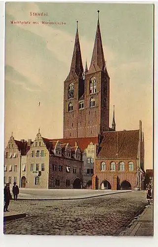 38587 Ak Stendal Place du marché avec l'église mariale vers 1910
