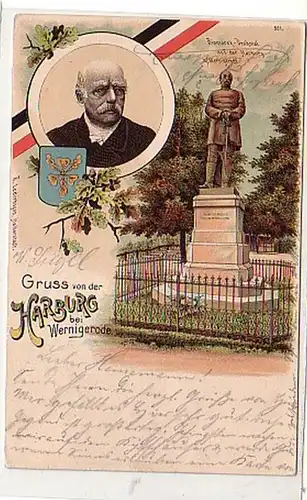 38555 Ak Lithographie Gruß von der Harburg 1901