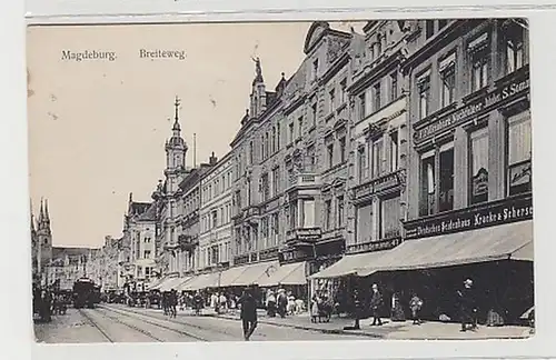 38543 Ak Magdeburg Breiteweg mit Geschäften um 1910