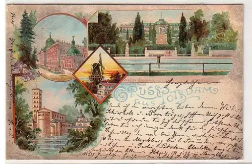 38535 Ak Lithographie Gruß aus Potsdam 1899