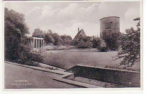 38525 Ak Salzwedel Partie Burggarten 1934