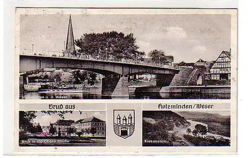38488 Salut à double image Ak en mine de bois Weser 1954