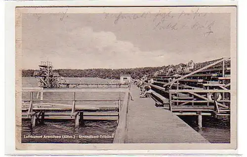 38487 Ak Arendsee (Altm.) Strandbad Tribüne 1955