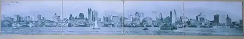 38472/ 4 plis Ak Panorama of New York River Front vers 1910