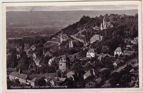 38468 Ak Radebeul West Blick von der Friedensburg 1958