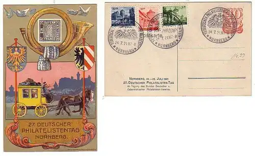 38443 Ak 27ème Journée philatéliste allemande Nuremberg 1921