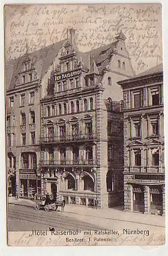 38440 Ak Nuremberg "Hôtel Kaiserhof" avec Ratskeller 1914