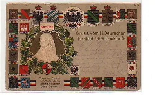 38401 Ak Gruß vom 11. Deutschen Turnfest 1908 Frankfurt