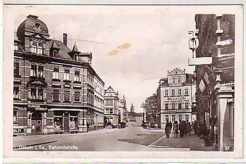 38312 Ak Döbeln in Sachsen Bahnhofstrasse 1949