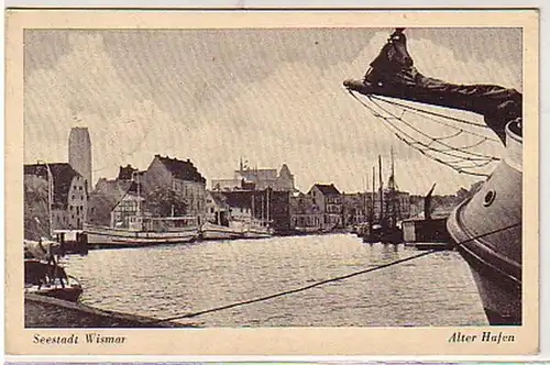 38304 Ak Seestadt Wismar alter Hafen 1950