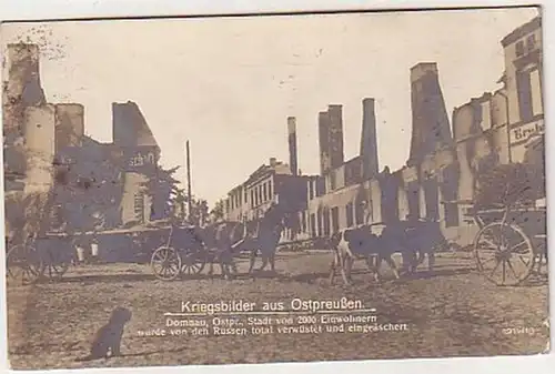 38248 Poste de terrain Ak Domnau Prusse orientale Désolations 1914