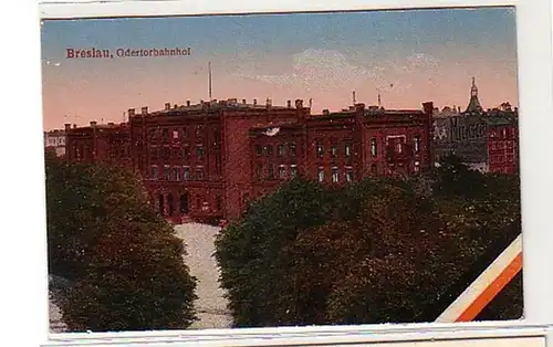 38244 Feldpost Ak Wroclaw Odertorbahnhof 1917