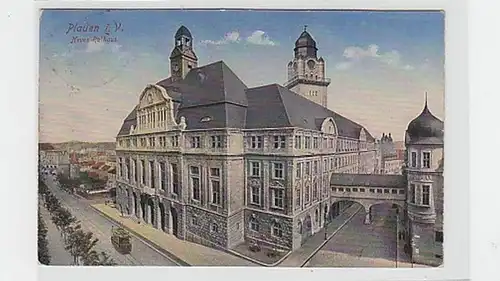 38236 Ak Plauen i.V. Neues Rathaus 1924