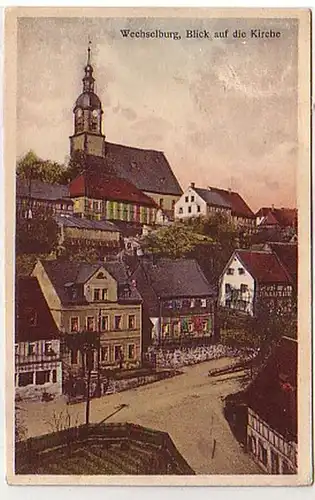 38222 Ak Wechselburg Blick auf die Kirche 1928