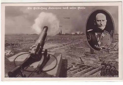 38213 Ak "L'attaque d'Anvers par nos mortiers" vers 1915