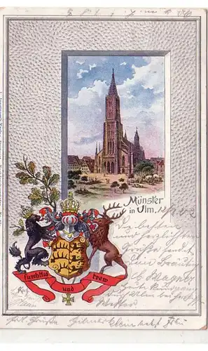 38195 Armoiries Ak Münster in Ulm 1902