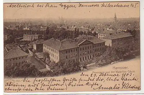 38186 Ak Hannover Panorama von der Waterloo Säule 1903