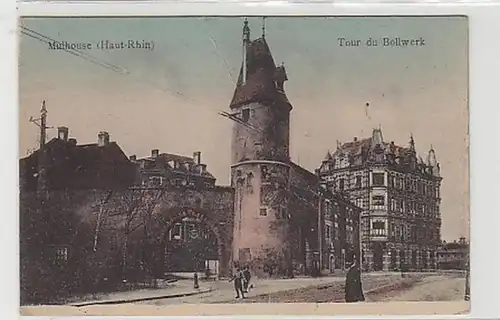 38158 Ak Mulhouse Alsace Tour du Bollwerk vers 1915