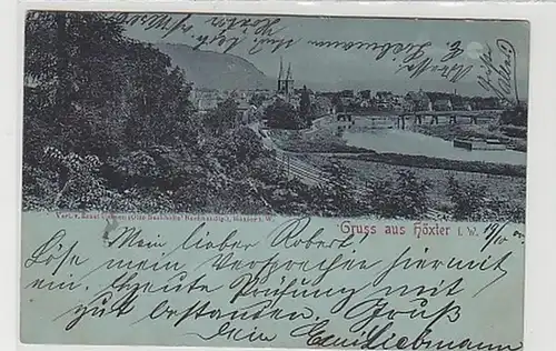 38141 Mondscheinkarte Gruss aus Höxter in Westfalen1900