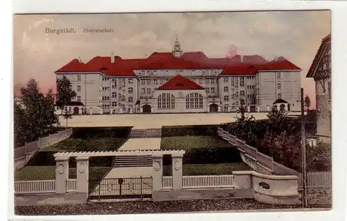 38093 Ak Burgstädt Zentralschule 1914