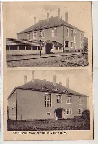 38074 Ak Städtische Volksschule in Calbe a.M. um 1920