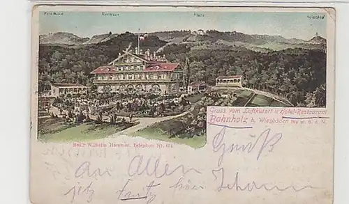 38063 Ak Bahnholz bei Wiesbaden Hotel Restaurant 1911