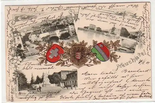 38013 Armoiries de ferment Ak Neuchâtel Suisse 1901