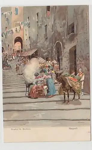 38004 Ak Lithographie Napoli Gradini S. Barbara um 1910