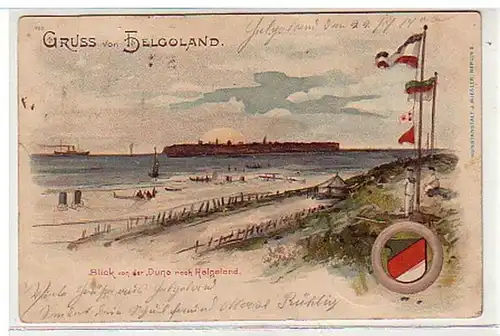 38002 Ak Lithographie Gruß aus Helgoland 1900