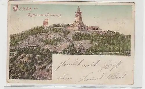 37996 Ak Lithographie Gruß vom Kyffhäuser Denkmal 1899