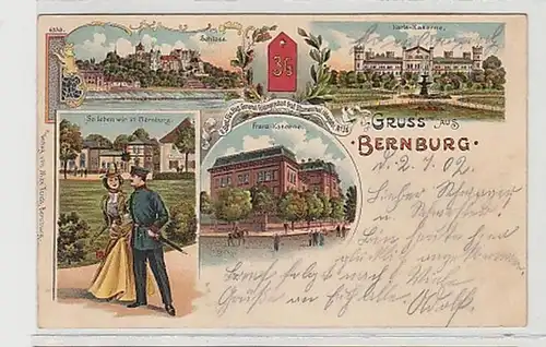 37990 Ak Lithographie Gruß aus Bernburg 1902