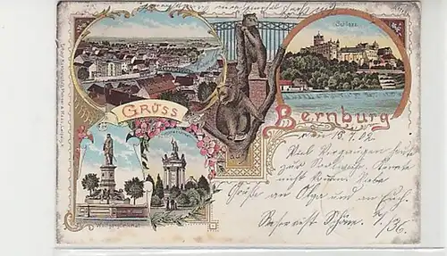 37986 Ak Lithographie Gruß aus Bernburg 1902