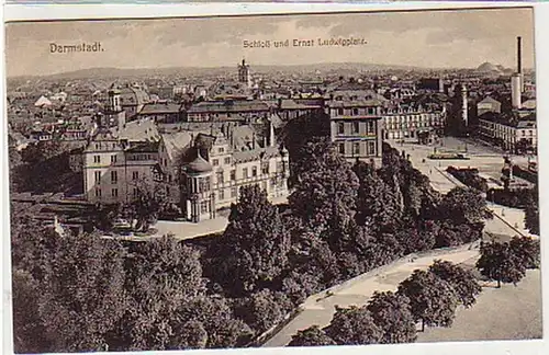 37943 Ak Darmstadt Schloss et Ernst Ludwigplatz 1914