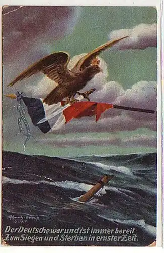 37937 Feldpost Patriotika Ak Deutsche Marine 1916