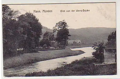 37913 Ak Hann. Münden Blick von der Werra Brücke 1916