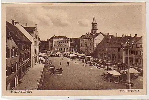 37884 Ak Göppingen Schillerplatz avec des magasins autour de 1910