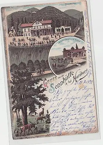 37871 Ak Salutation de la Sennhütte près de Harzburg 1897