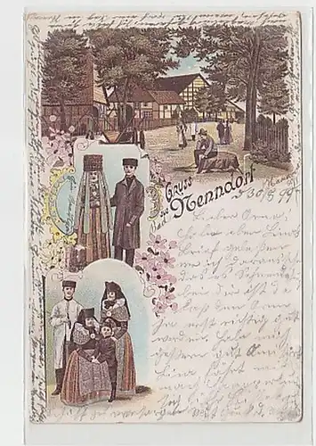 37864 Ak Lithographie Gruß aus Nenndorf 1899