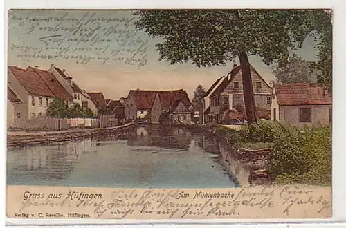 37862 Ak Gruss de Hüfingen Am Mühlenbache 1906