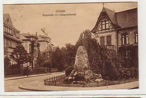 37850 Ak Giessen Bergstraße avec Jahngedenkstein 1925