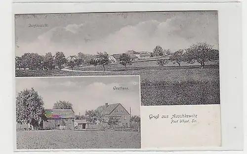 37827 Mehrbild Ak Gruß aus Auschkowitz Gasthaus um 1920