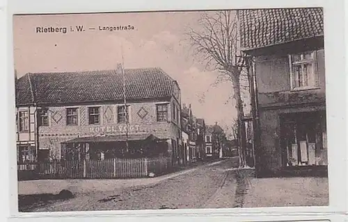 37826 Ak Rietberg i.W. Langestraße Hotel vers 1920