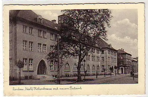 37805 Ak Landau Straßenansicht mit neuem Postamt 1939