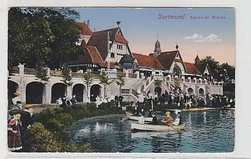 37780 Ak Dortmund Steinerne Brücke 1914